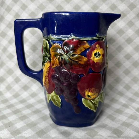 Antique Czechoslovakia Handpainted Majolica Pitcher 1.5 L Bern Boch c.1918-1938 - Picture 2 of 7